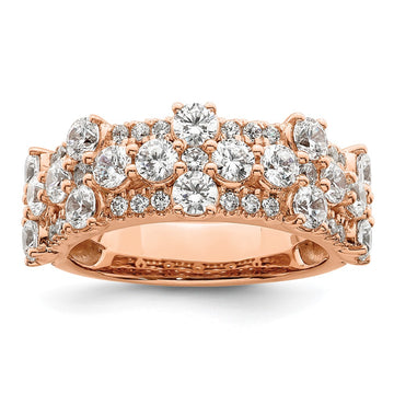 14k Rose Gold 2 1/2 carat Lab Gronw Diamond VS/SI+ G+ Complete Fashion Ring