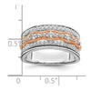 14k White and Rose Gold 1 carat Complete Diamond Wedding Band
