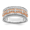 14k White and Rose Gold 1 carat Complete Diamond Wedding Band