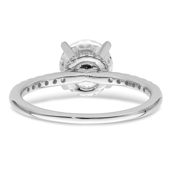 14K White Gold (Holds 1.5 carat (7.5mm) Round Center) 1/4 carat Diamond Semi-mount Engagement Ring