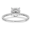 14K White Gold (Holds 1.5 carat (7.5mm) Round Center) 1/4 carat Diamond Semi-mount Engagement Ring