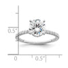 14K White Gold (Holds 1.5 carat (7.5mm) Round Center) 1/4 carat Diamond Semi-mount Engagement Ring