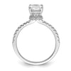 14k White Gold (Holds 1.5 carat (8.8x6.5mm) Oval Center) 1/4 carat Diamond Semi-Mount Engagement Ring