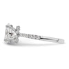 14k White Gold (Holds 1.5 carat (8.8x6.5mm) Oval Center) 1/4 carat Diamond Semi-Mount Engagement Ring