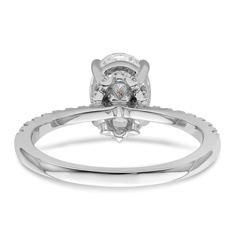 14k White Gold (Holds 1.5 carat (8.8x6.5mm) Oval Center) 1/4 carat Diamond Semi-Mount Engagement Ring