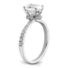 14k White Gold (Holds 1.5 carat (8.8x6.5mm) Oval Center) 1/4 carat Diamond Semi-Mount Engagement Ring