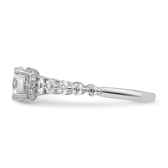 14k White Gold 3/4 carat Lab Grown Diamond VS/SI+ G+ 3/4 carat Center Round Semi Mount Solitaire Engagement Ring