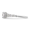 14k White Gold 3/4 carat Lab Grown Diamond VS/SI+ G+ 3/4 carat Center Round Semi Mount Solitaire Engagement Ring