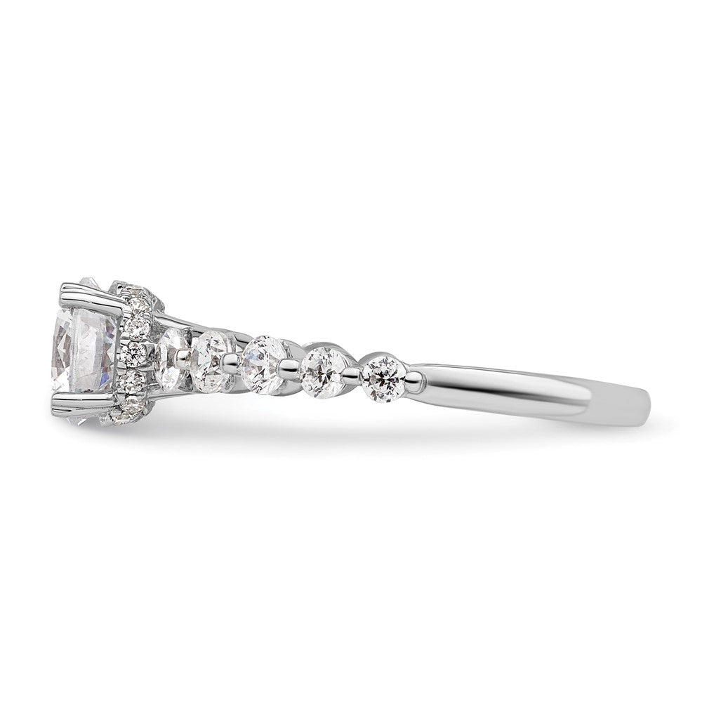 14k White Gold 3/4 carat Lab Grown Diamond VS/SI+ G+ 3/4 carat Center Round Semi Mount Solitaire Engagement Ring