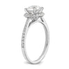 14K White Gold Vintage Halo (Holds 1 carat (6.5mm) Round Center) 1/3 carat Diamond Semi-mount Engagement Ring