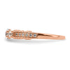 14k Rose Gold Three Stone Diamond Semi-Mount Including 2-3.1mm Side Stones Engagement Ring