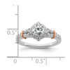 14k Two-tone Vintage Halo Diamond Semi-Mount Engagement Ring