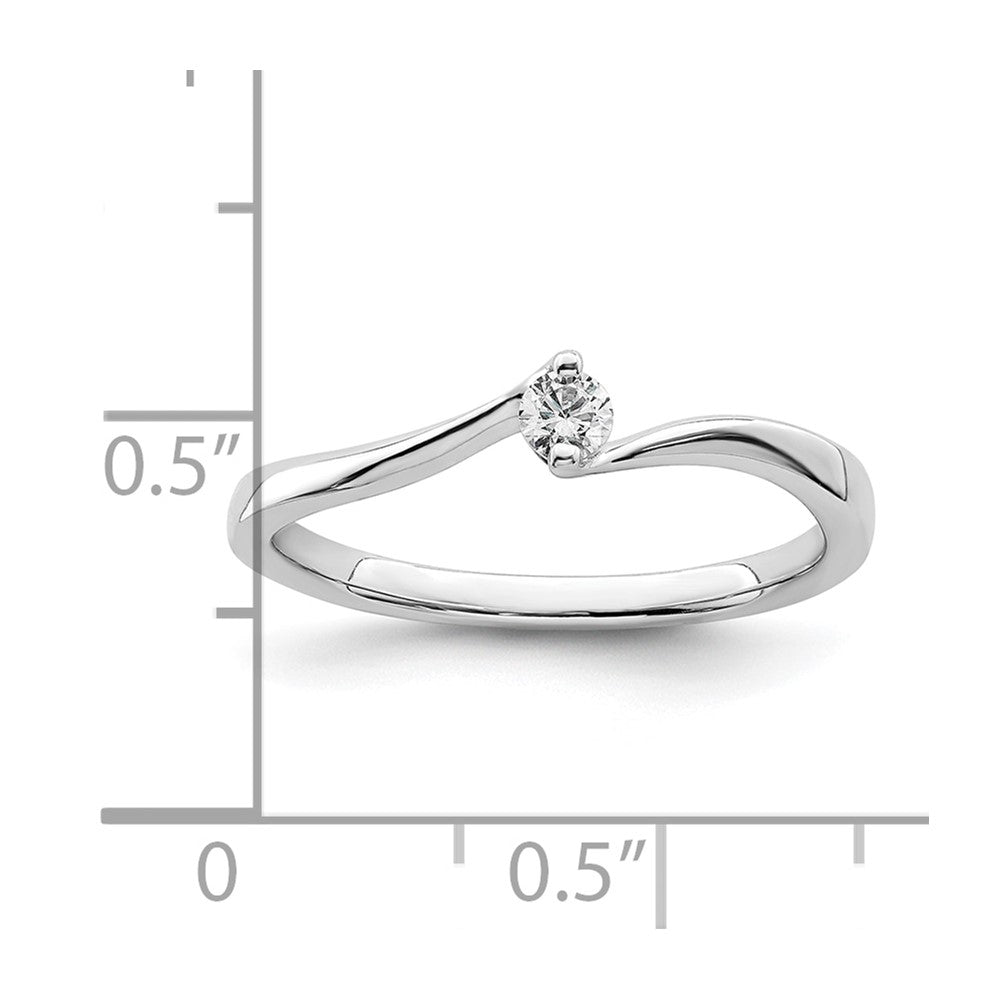 First Promise 14k White Gold Bypass 1/10 carat Round Diamond Complete Promise/Engagement Ring