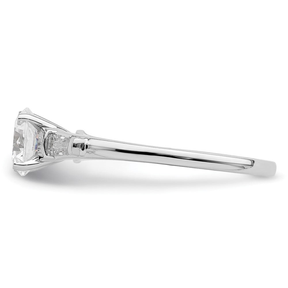 14K White Gold Semi-Mount Including 2-Baquette Side Stones Diamond Engagement Ring