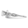 14k White Gold Twist (Holds 5/8 carat (5.8mm) Round Center) 1/4 carat Diamond Semi-mount Engagement Ring