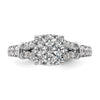 14k White Gold 1 carat Lab Grown Diamond VS/SI+ G+ Complete Cluster Engagement Ring