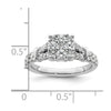 14k White Gold 1 carat Lab Grown Diamond VS/SI+ G+ Complete Cluster Engagement Ring