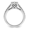 14k White Gold 1 carat Lab Grown Diamond VS/SI+ G+ Complete Cluster Engagement Ring