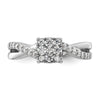 14k White Gold 1/2 carat Lab Grown Diamond VS/SI+ G+ Complete Cluster Engagement Ring