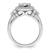 14k White Gold 1 1/2 carat Lab Grown Diamond VS/SI+ G+ Complete Cluster Engagement Ring