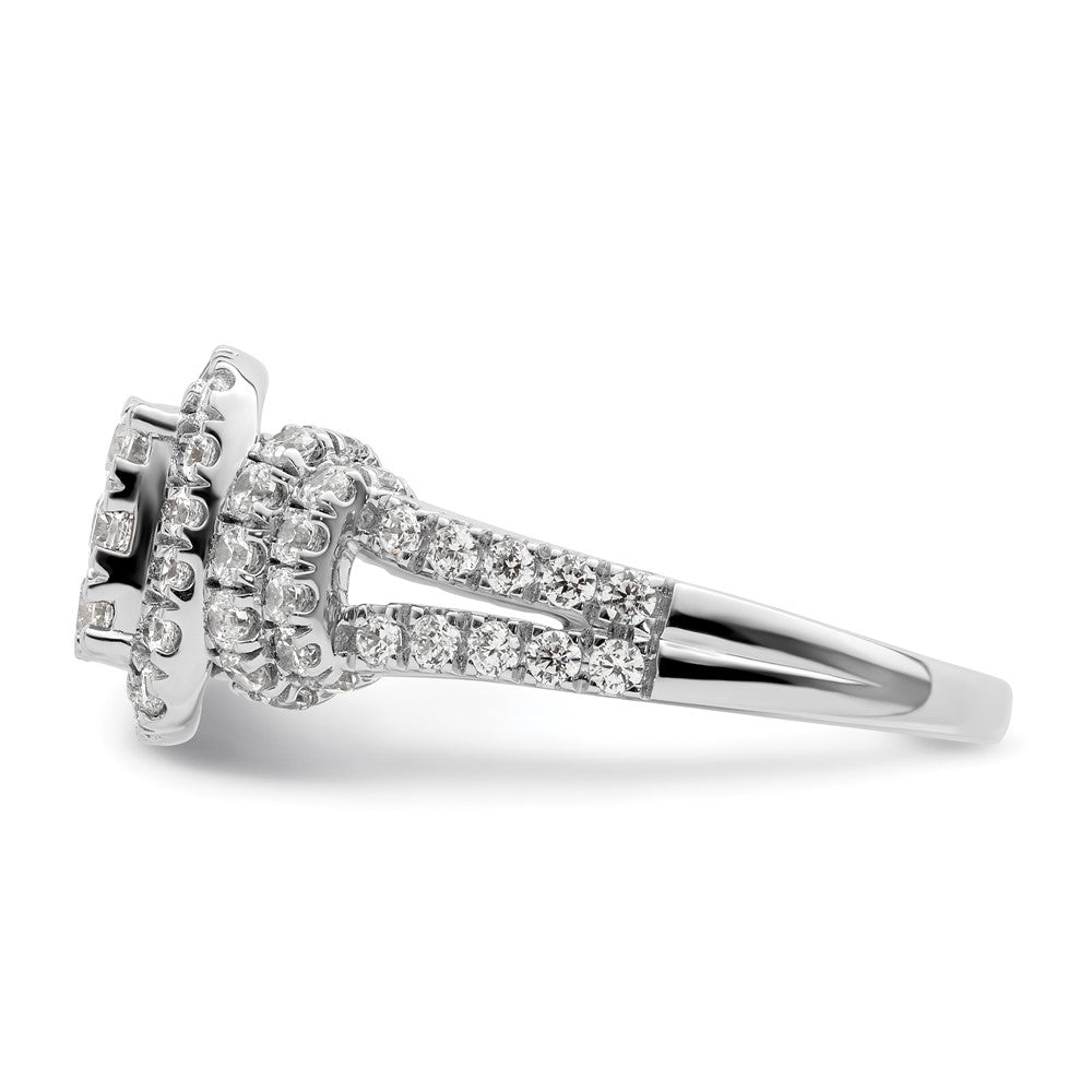 14k White Gold 1 1/2 carat Lab Grown Diamond VS/SI+ G+ Complete Cluster Engagement Ring