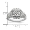 14k White Gold 1 1/2 carat Lab Grown Diamond VS/SI+ G+ Complete Cluster Engagement Ring