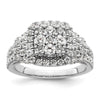 14k White Gold 1 1/2 carat Lab Grown Diamond VS/SI+ G+ Complete Cluster Engagement Ring