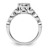 14k White Gold 3/4 carat Lab Grown Diamond VS/SI+ G+ Complete Cluster Engagement Ring
