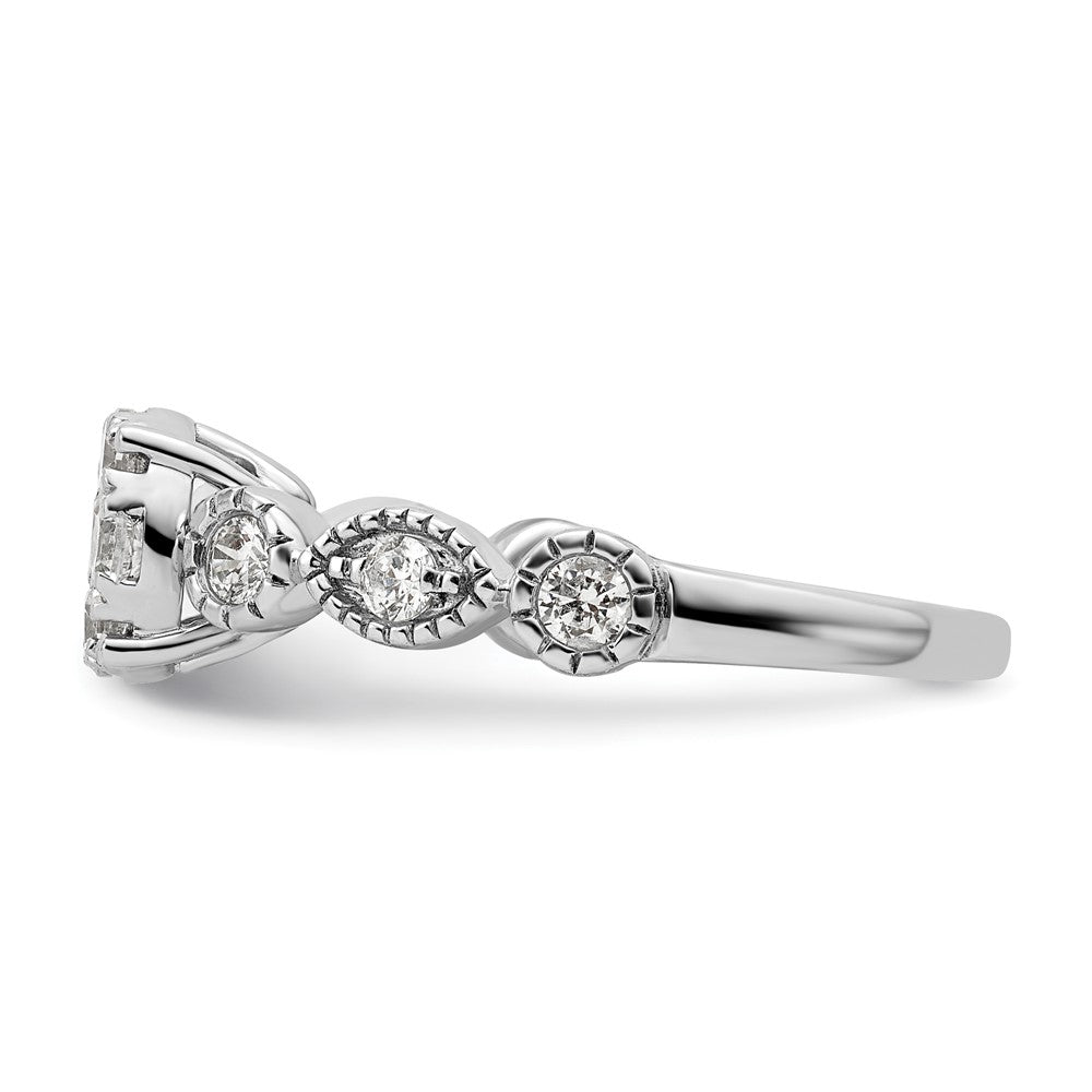 14k White Gold 3/4 carat Lab Grown Diamond VS/SI+ G+ Complete Cluster Engagement Ring
