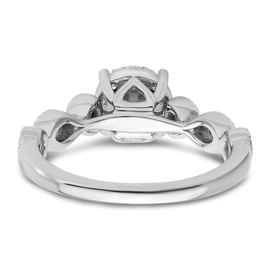 14k White Gold 3/4 carat Lab Grown Diamond VS/SI+ G+ Complete Cluster Engagement Ring