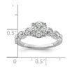 14k White Gold 3/4 carat Lab Grown Diamond VS/SI+ G+ Complete Cluster Engagement Ring