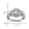 14k White Gold 1 carat Lab Grown Diamond VS/SI+ G+ Complete Cluster Engagement Ring