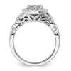 14k White Gold 1 carat Lab Grown Diamond VS/SI+ G+ Complete Cluster Engagement Ring