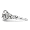 14k White Gold 1 carat Lab Grown Diamond VS/SI+ G+ Complete Cluster Engagement Ring