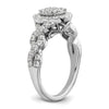 14k White Gold 1 carat Lab Grown Diamond VS/SI+ G+ Complete Cluster Engagement Ring