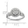 14k White Gold 1 carat Lab Grown Diamond VS/SI+ G+ Complete Cluster Engagement Ring
