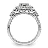 14k White Gold 1 carat Lab Grown Diamond VS/SI+ G+ Complete Cluster Engagement Ring