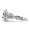 14k White Gold 1 carat Lab Grown Diamond VS/SI+ G+ Complete Cluster Engagement Ring