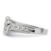 14k White Gold 1 carat Lab Grown Diamond VS/SI+ G+ Complete Cluster Engagement Ring