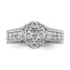 14k White Gold 1 carat Lab Grown Diamond VS/SI+ G+ Complete Cluster Engagement Ring