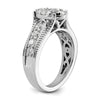 14k White Gold 1 carat Lab Grown Diamond VS/SI+ G+ Complete Cluster Engagement Ring