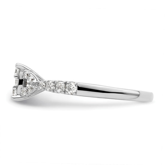 14k White Gold 3/4 carat Lab Grown Diamond VS/SI+ G+ Complete Cluster Engagement Ring