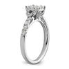 14k White Gold 3/4 carat Lab Grown Diamond VS/SI+ G+ Complete Cluster Engagement Ring