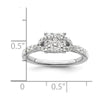 14k White Gold 3/4 carat Lab Grown Diamond VS/SI+ G+ Complete Cluster Engagement Ring