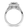 14k White Gold 1 carat Lab Grown Diamond VS/SI+ G+ Complete Cluster Engagement Ring