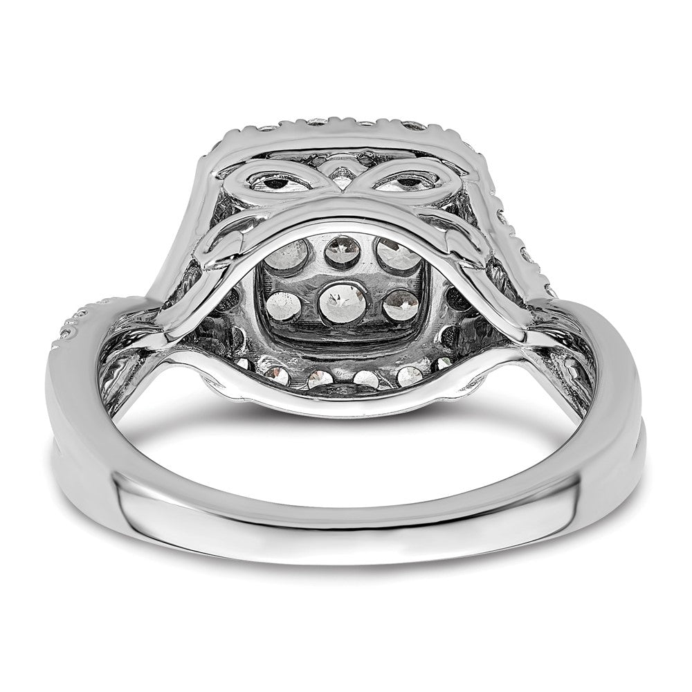 14k White Gold 1 carat Lab Grown Diamond VS/SI+ G+ Complete Cluster Engagement Ring
