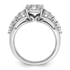 14k White Gold 1 carat Lab Grown Diamond VS/SI+ G+ Complete Cluster Engagement Ring