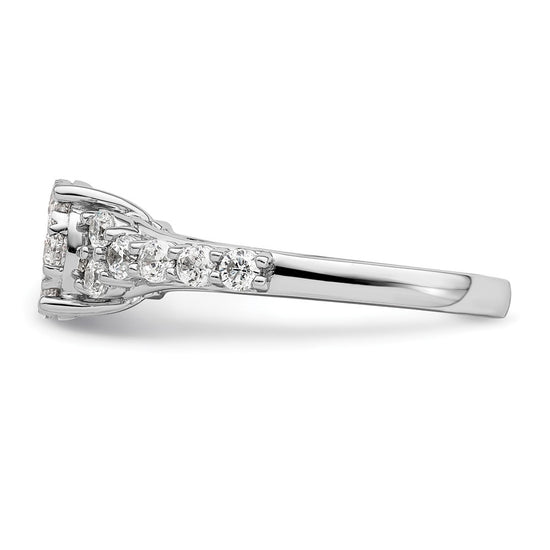 14k White Gold 1 carat Lab Grown Diamond VS/SI+ G+ Complete Cluster Engagement Ring