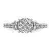 14k White Gold 1 carat Lab Grown Diamond VS/SI+ G+ Complete Cluster Engagement Ring