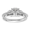14k White Gold 1 carat Lab Grown Diamond VS/SI+ G+ Complete Cluster Engagement Ring